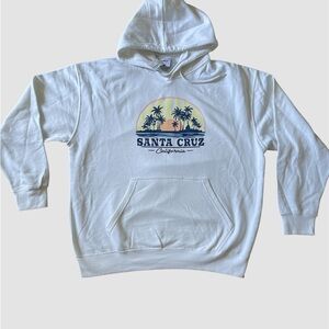 White Pullover Hoodie Sweater with Graphic Design